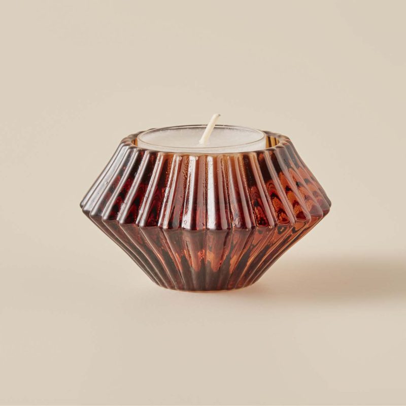 Loe Candle Holder Brown (8x8x12 cm) - Image 2