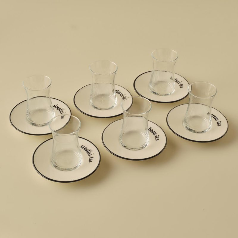 Tea Talk Tea Glass Set Powder / 6 Pieces Black 170 cc - Image 2