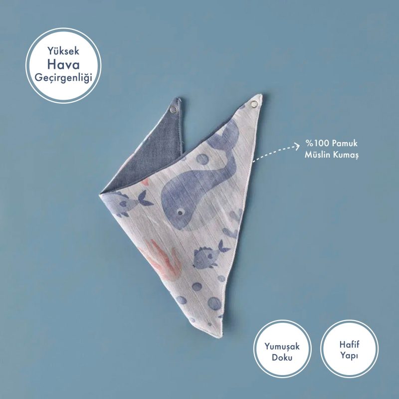 Marine Muslin Bib Set of 2 - Image 2