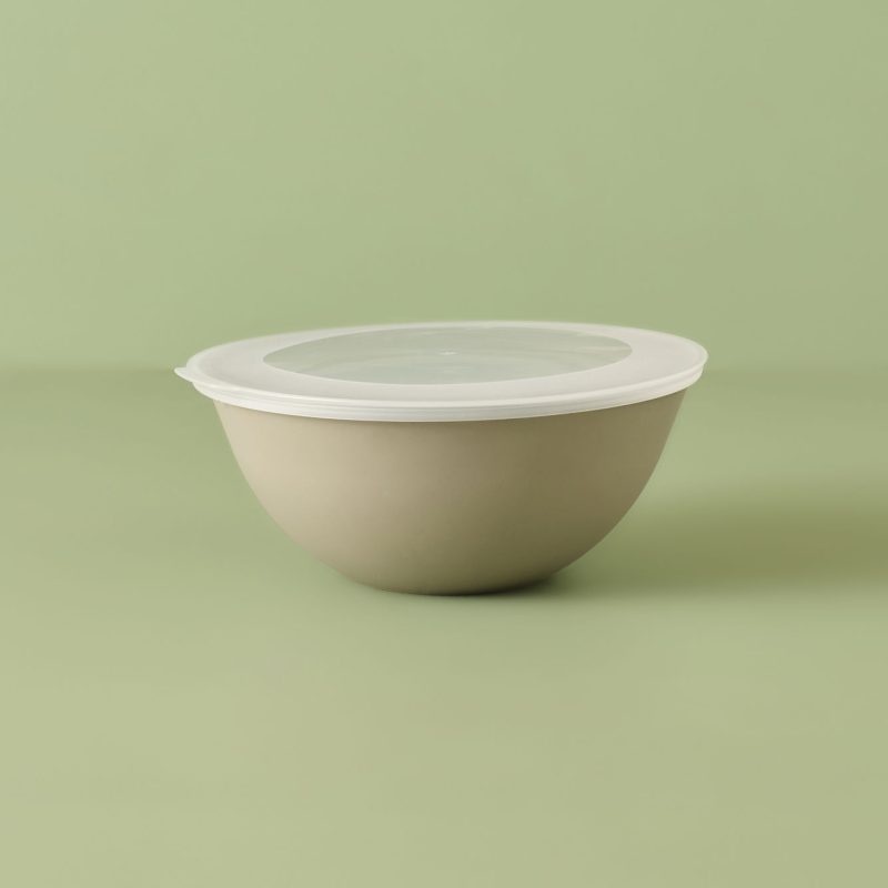 Grego 3-Piece Bowl Set with Lids Beige (25.6X25.6X19.1 cm) - Image 3