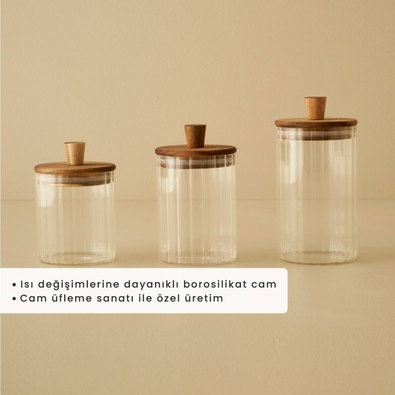 Beatrice Jar with Wooden Lid 580 cc - Image 2