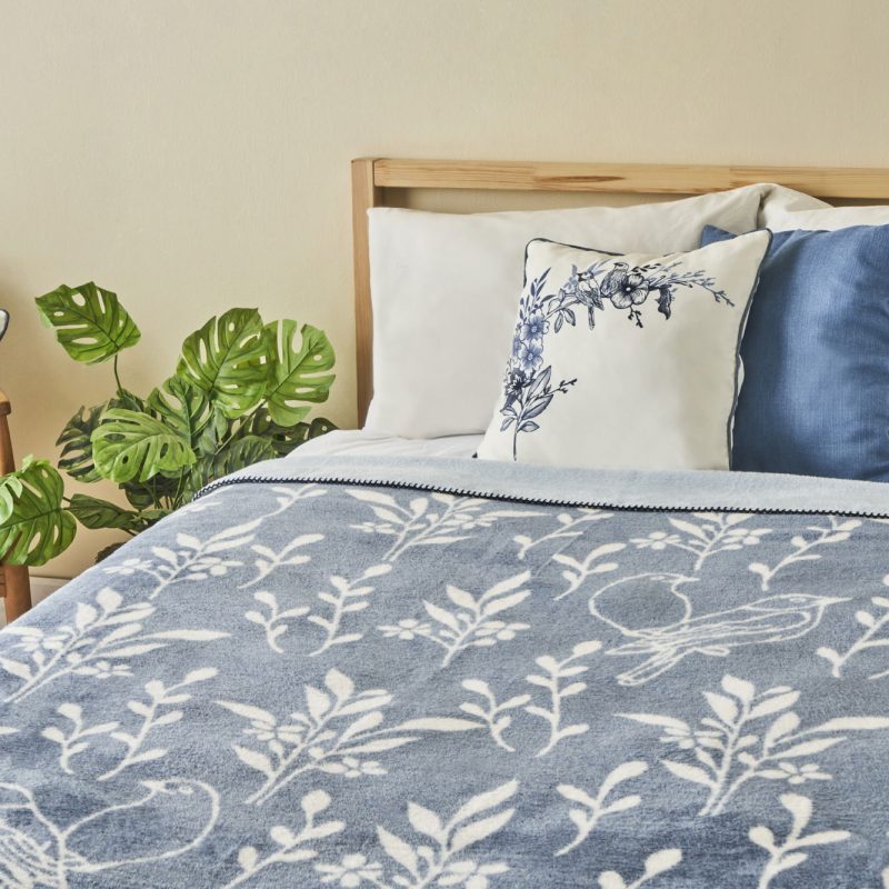 Bleu Blanc Cotton Single Blanket 150x200 cm - Image 3