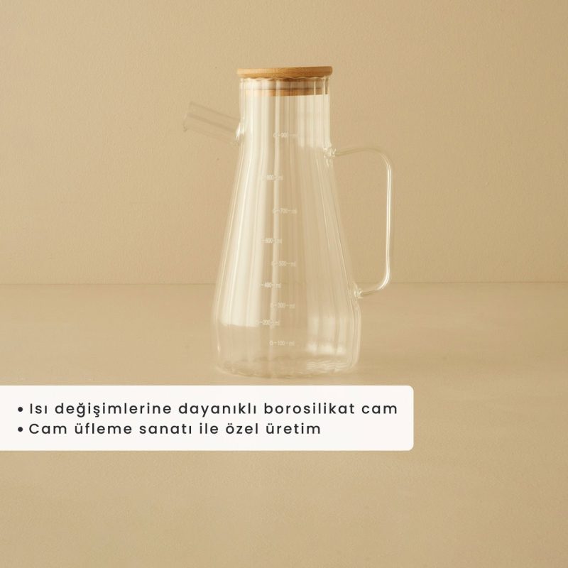 Alice Oil Bottle with Bamboo Lid 1000 cc - Image 2