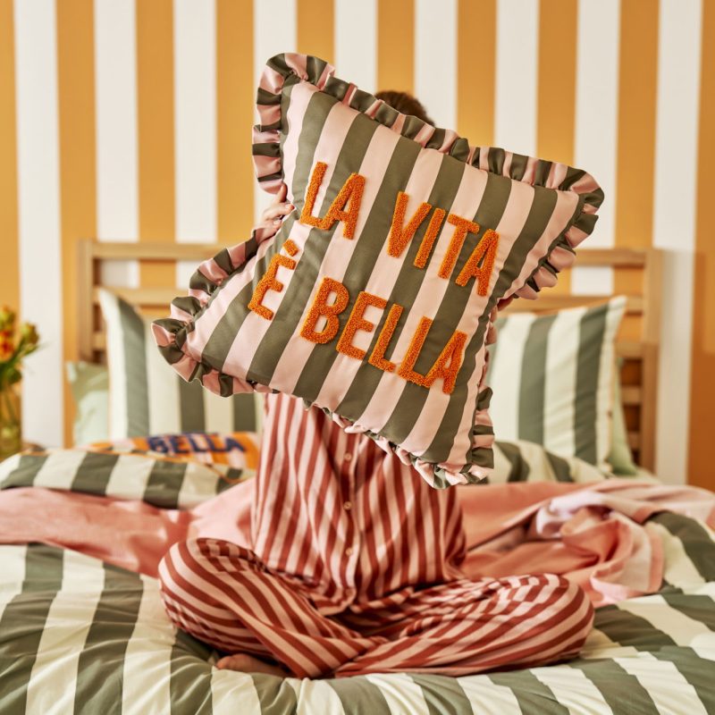 Line Cushion Cover Yeşil (43x43 cm) - Image 5