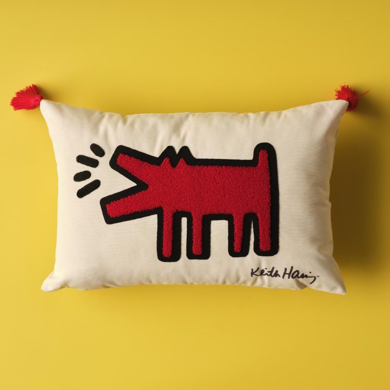 Keith Haring Paw Cushion Red (35x50 cm)