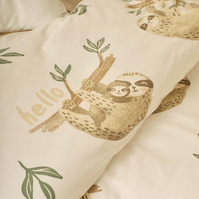 Sloth Baby Duvet Cover Set Beige (100x150 cm) - Image 4
