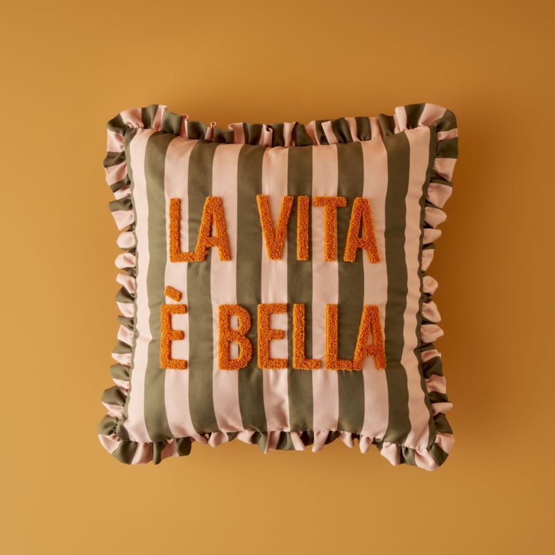 Line Cushion Cover Yeşil (43x43 cm)
