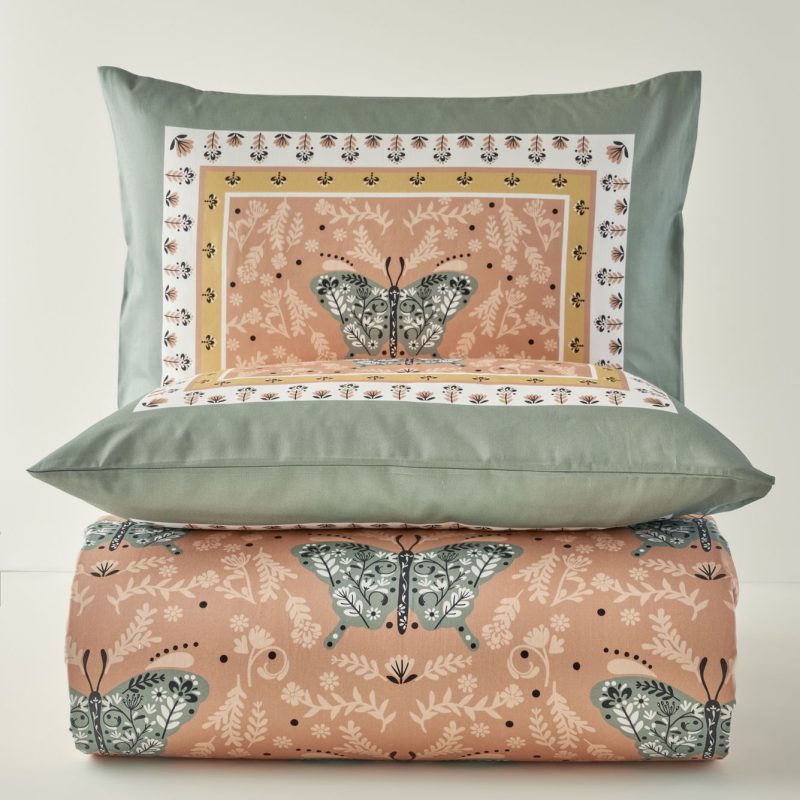 100% Cotton Satin Butterfly Double Duvet Cover Set - Image 5