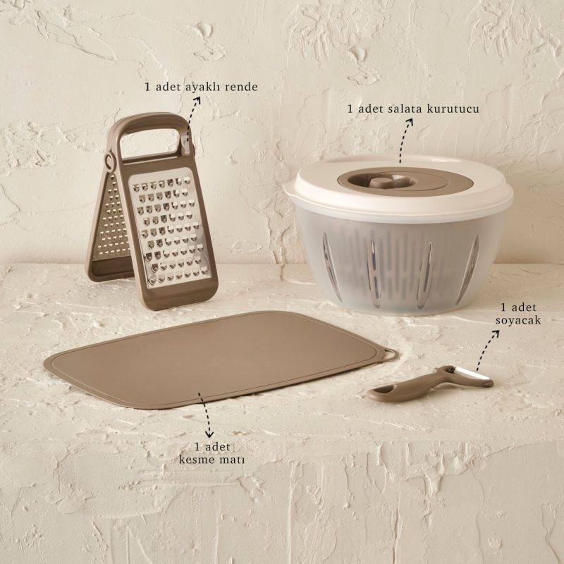 Linda Salad Prep Set Beige