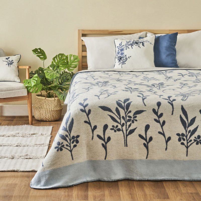 Bleu Blanc Cotton Single Blanket 150x200 cm - Image 2