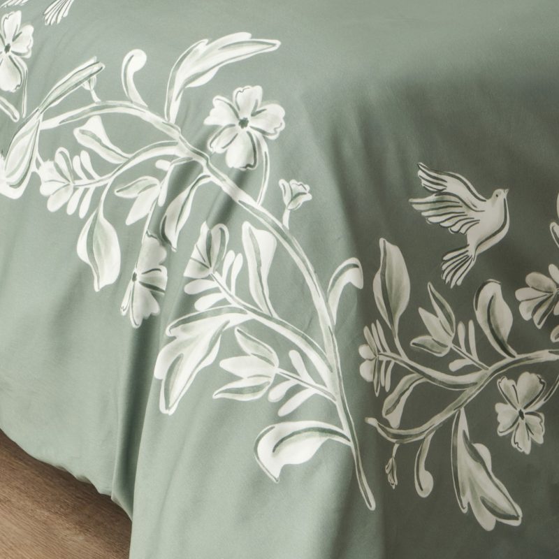 Jude Double Duvet Cover Set Green (200x220 cm) - Image 4