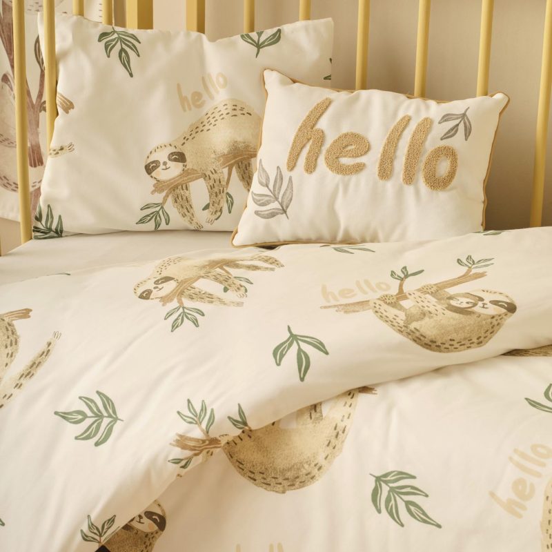 Sloth Baby Duvet Cover Set Beige (100x150 cm) - Image 3