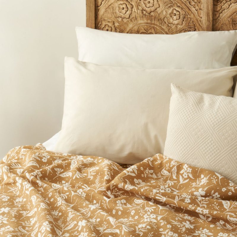Heather  Double Size Summer Blanket Msutard (200x220 cm) - Image 3