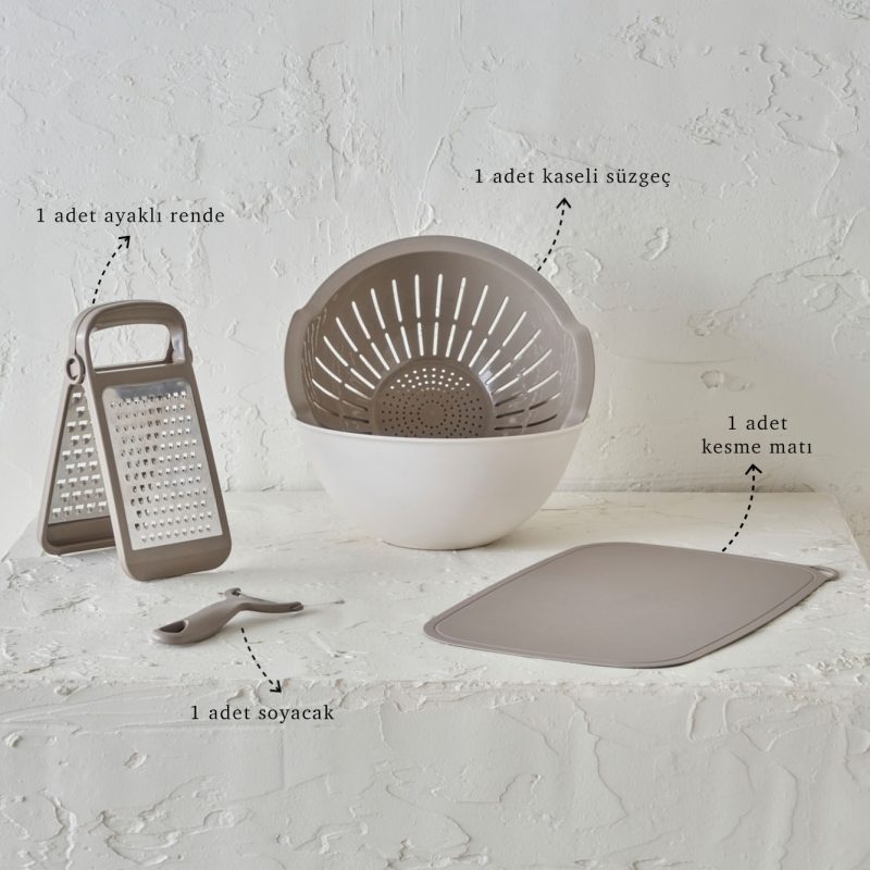 Handle Kitchen Set Beige