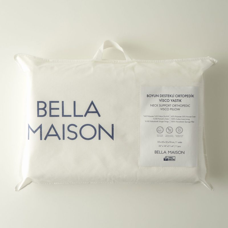 Orthopedic Visco Pillow with Neck Support White (55X35X12X10 cm) - Image 5