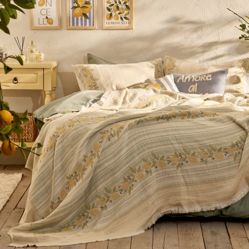 Lemoncello Bedspread Set Cream (240x260) - Image 2