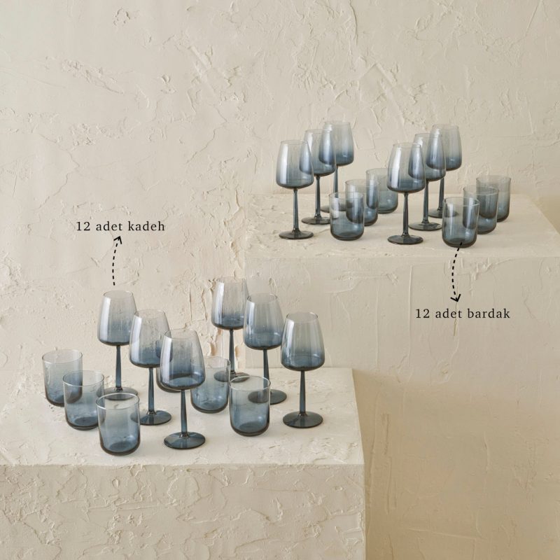 Soft Glass Set of 24 Blue