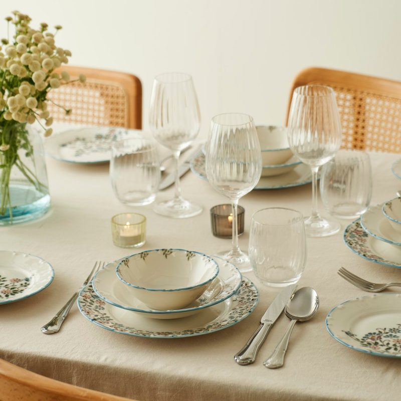 Vintage 24 Piece Dinnerware Set Blue - Image 3