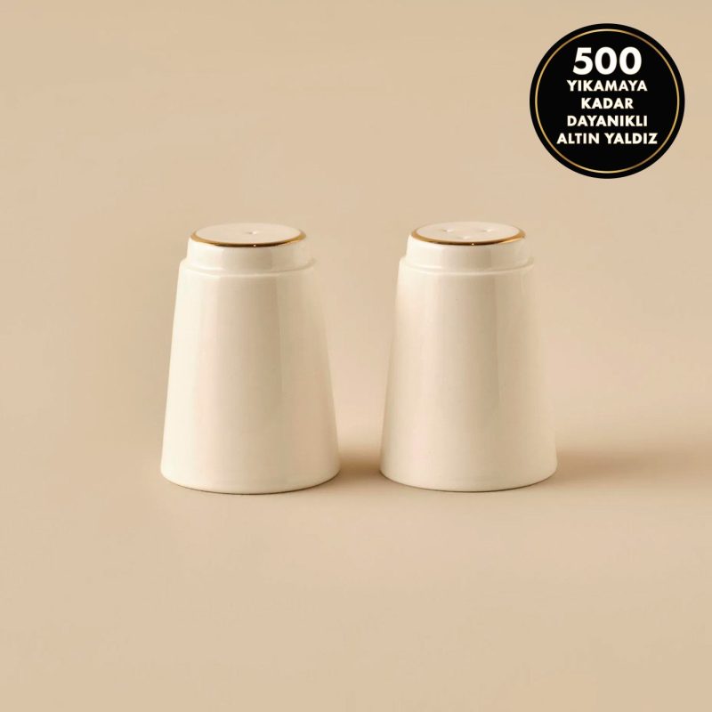 Opal Porcelain Salt-Pepper Shakers Gold (7x5 cm)