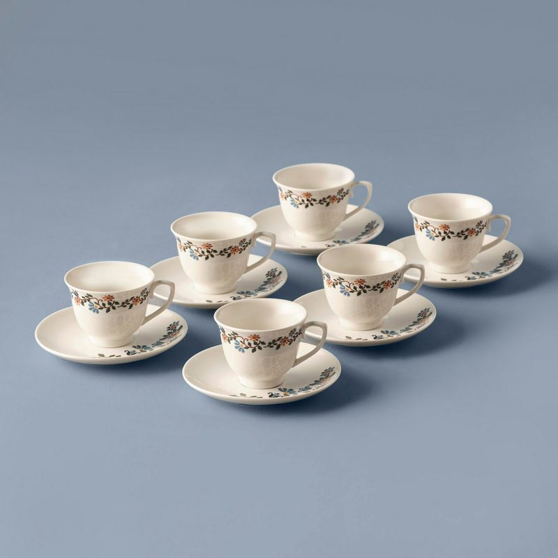 Vintage 6-Piece Coffee Cup Blue (90 cc)