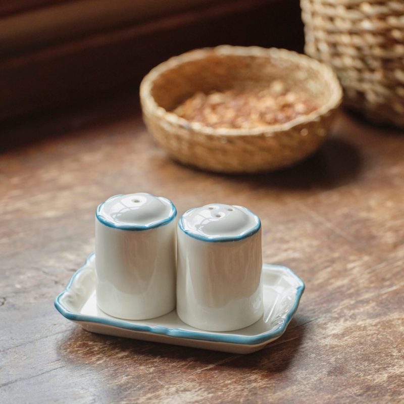 Mabel Stoneware Salt-Pepper Shakers Blue
