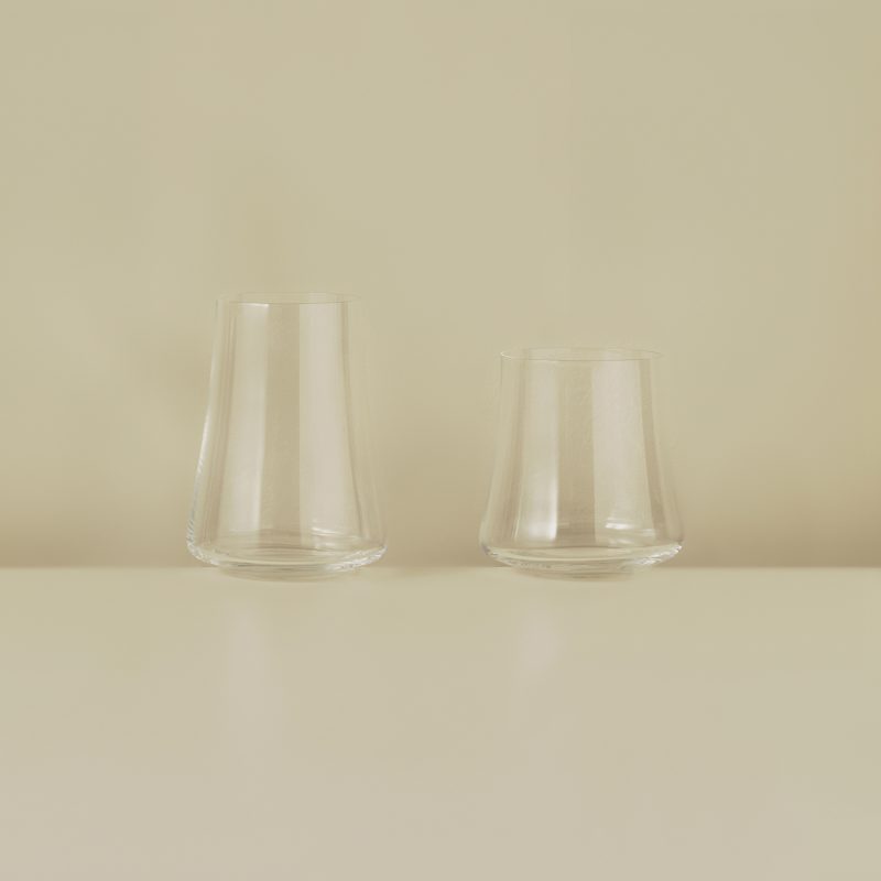 Shape Crystal Glass Set of 12 Natural