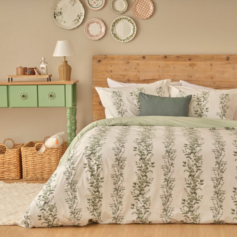 Julia Single Duvet Cover Set Green (160x220 cm)