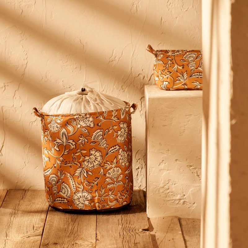 Indian 2-Piece Laundry Basket Set - Image 2