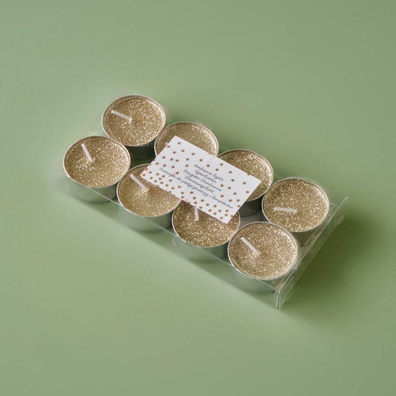Flor Tealight Candle Gold 8-pack - Image 3