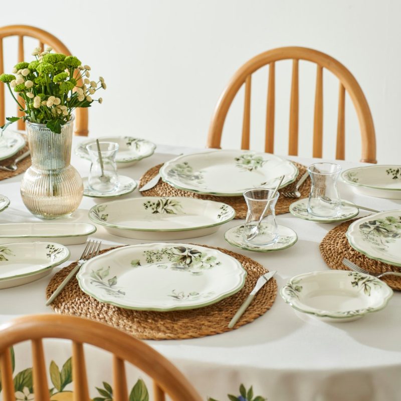 Julia Stoneware 26 Piece Breakfast Set Green - Image 2