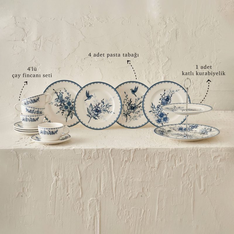 Bleu Blanc 14 Piece Serving Set