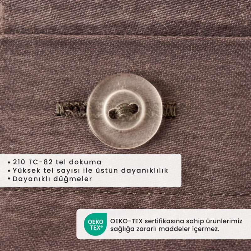 100% Cotton Satin Supreme Double Duvet Cover Set Anthracite (200x220 cm) - Image 3