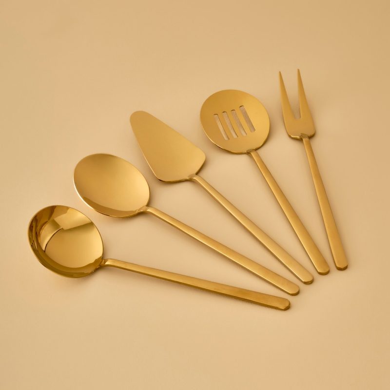 Siena 5-Piece Serving Utensil Set Gold