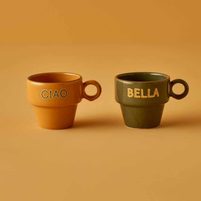 Line Ceramic Espresso Set of 2 Coffee Cups (105 cc) - Image 3