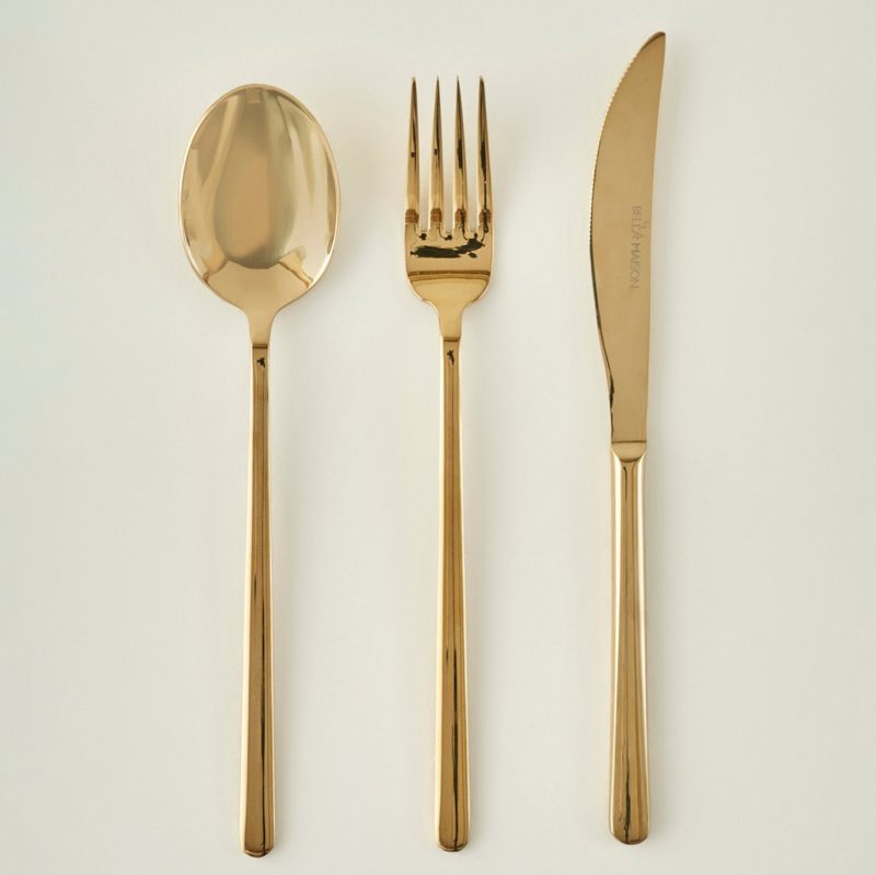 Milano 18 Pieces For 6 People Dinner Cutlery Set Gold