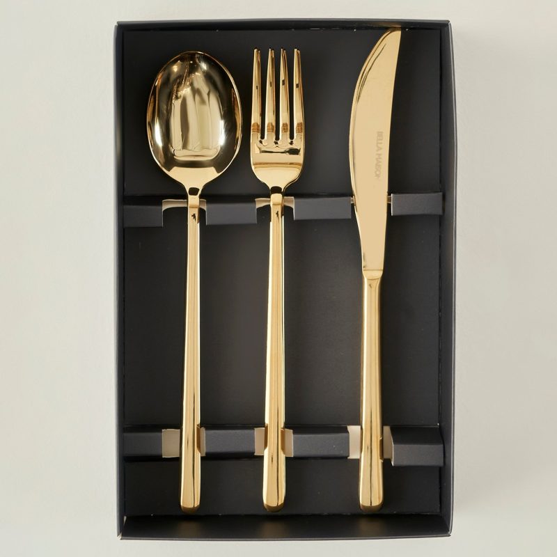Milano 18 Pieces For 6 People Dinner Cutlery Set Gold - Image 3