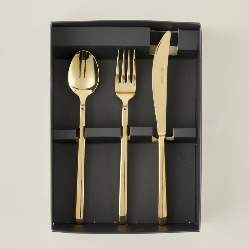 Milano 18 Pieces For 6 People Dessert Cutlery Set Gold - Image 3