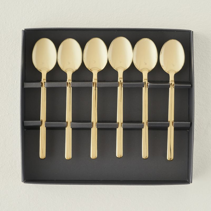 Milano Tea Spoon, Set of 6 Gold - Image 2