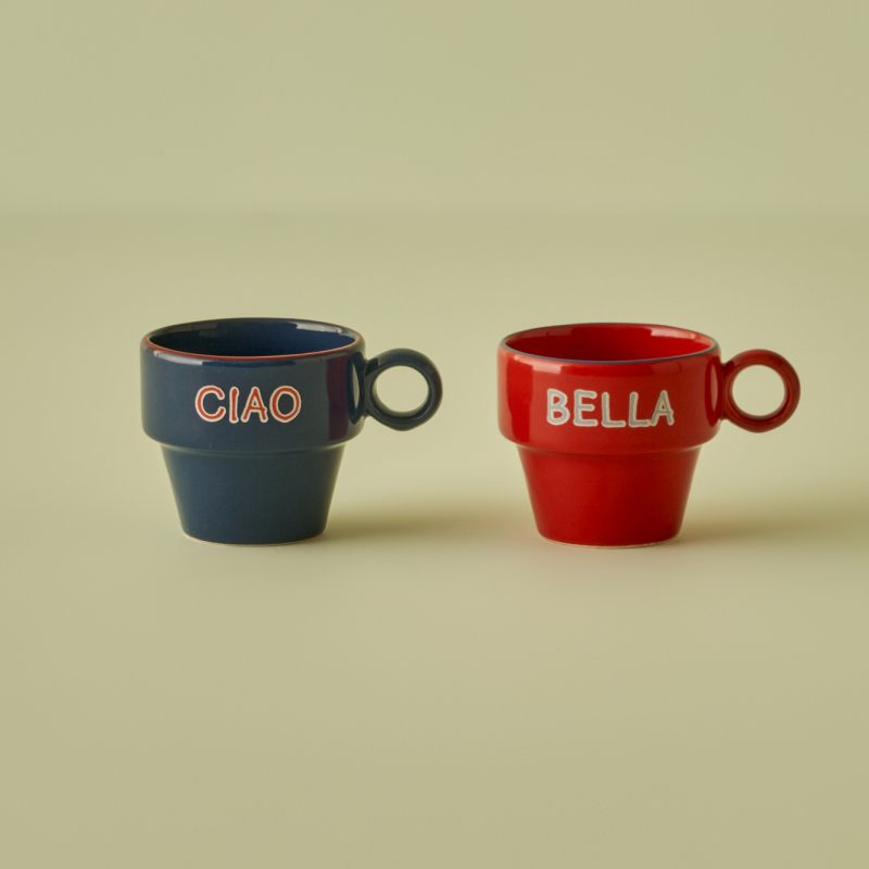 Line Ceramic Espresso Set of 2 Coffee Cups (105 cc) - Image 3