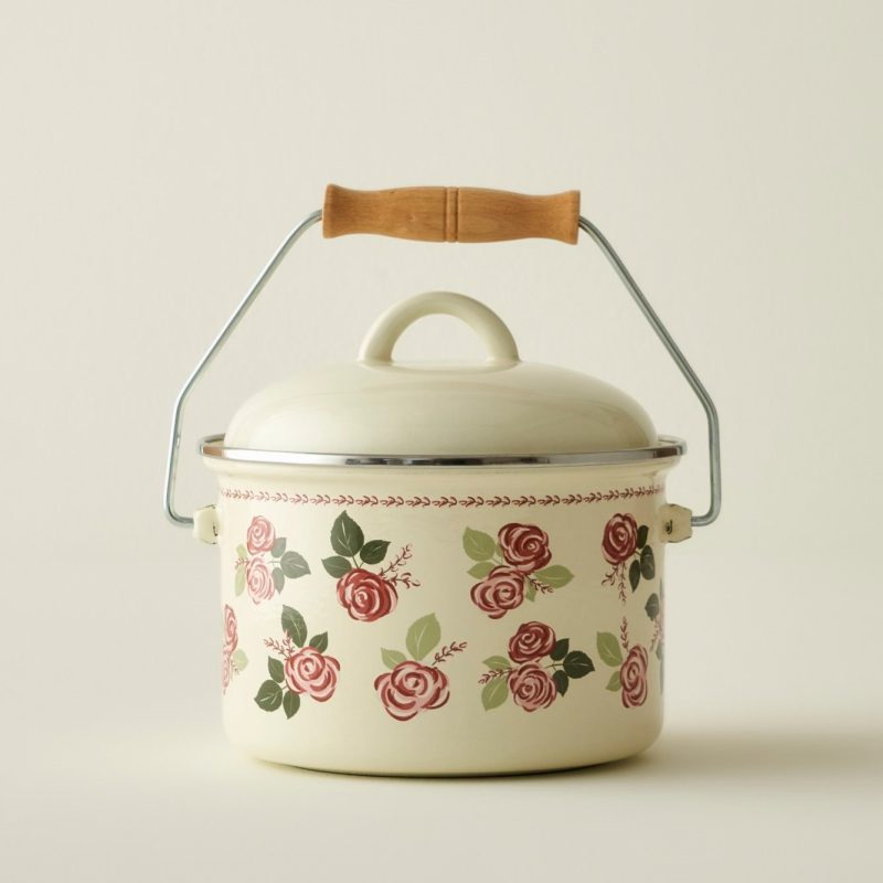 Rose Enamel Pot 2 lt