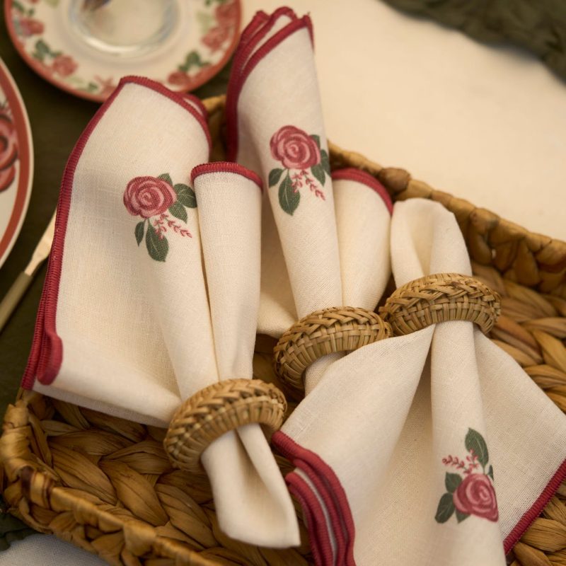 Rose Printed Napkin - Image 2